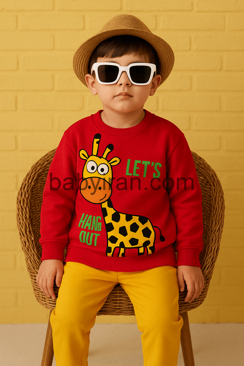 ست لباس بچه‌گانه پسرانه و دخترانه طرح زرافه شاد و راحت فانتزی