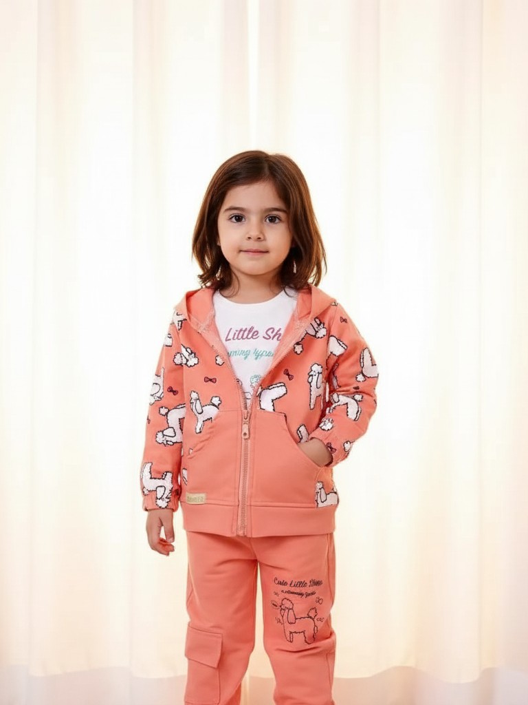 خرید ست 3 تکه سویشرت و شلوار دخترانه لاما مناسب 2 تا 6 سال مناسب پاییز و زمستان